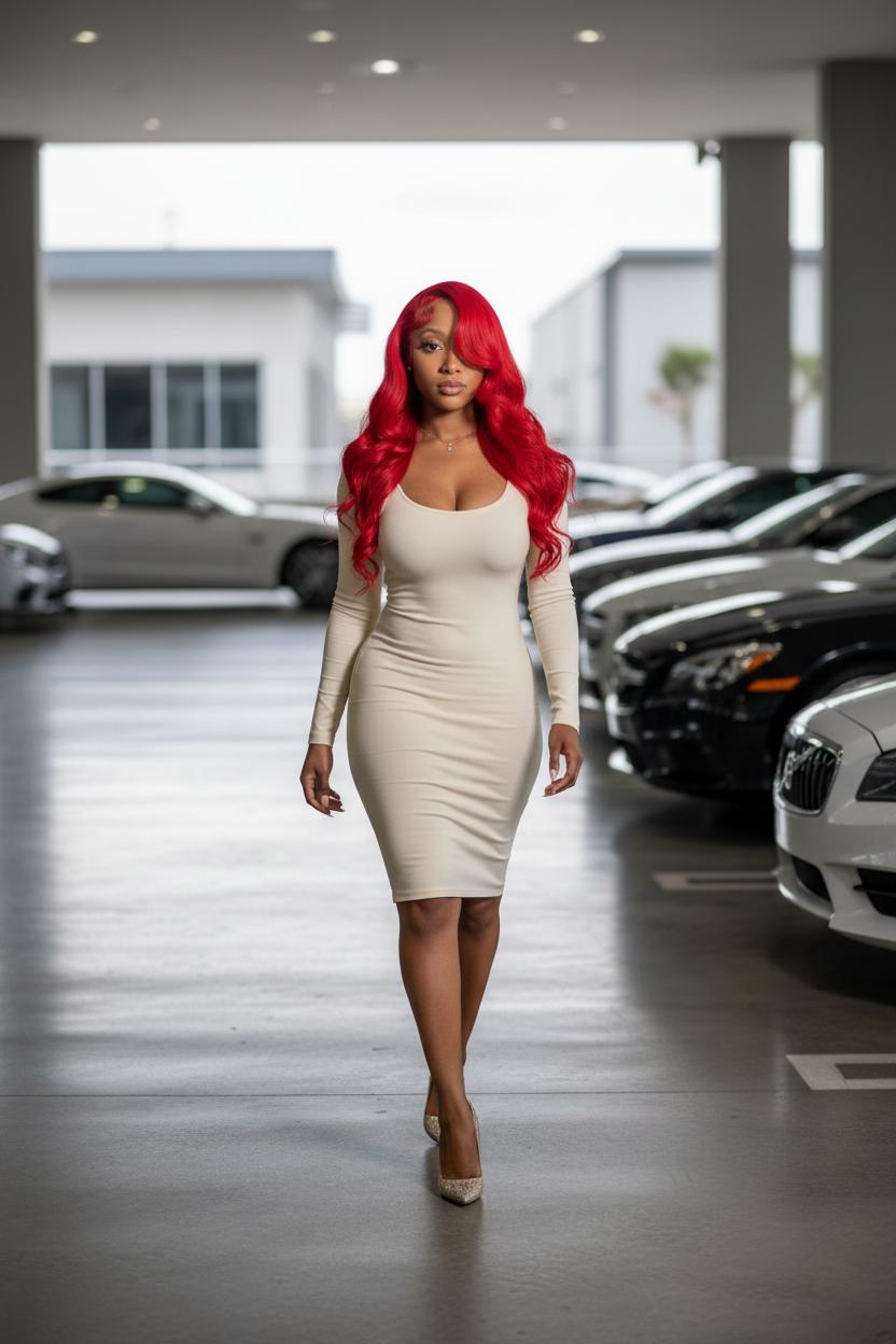 Ariel| 13x4 Crimson Red Natural Wave Wig