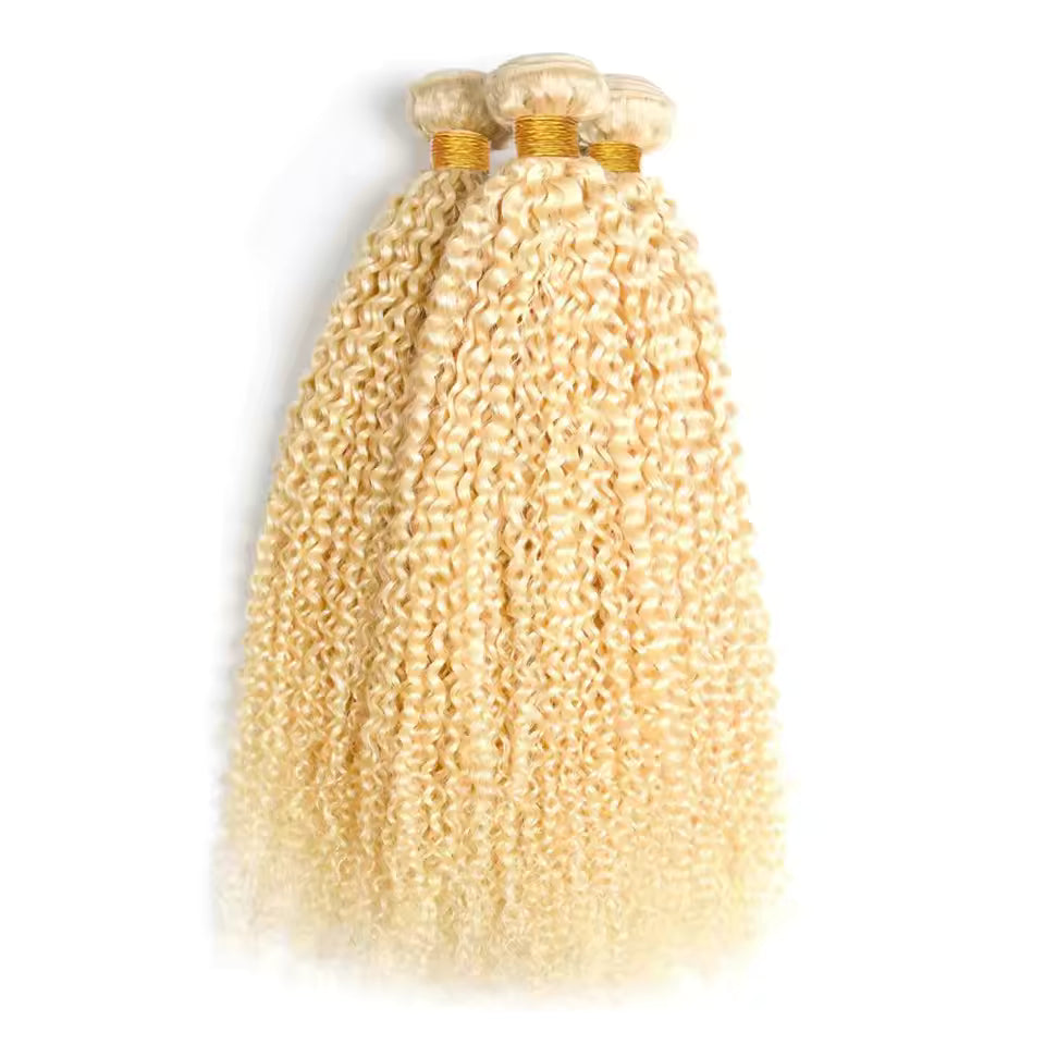 Virgin Blonde Kinky Curly Bundle