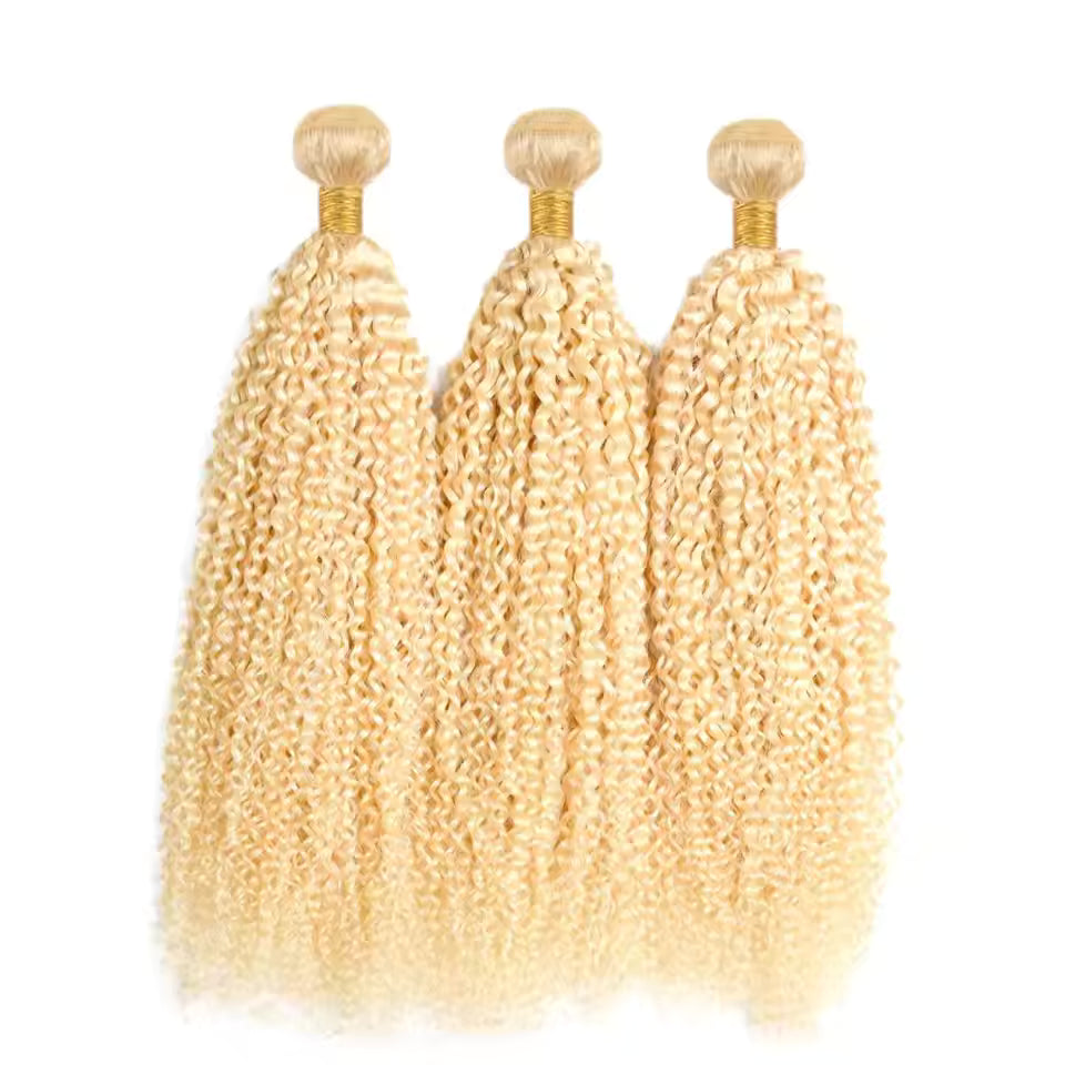 Virgin Blonde Kinky Curly Bundle
